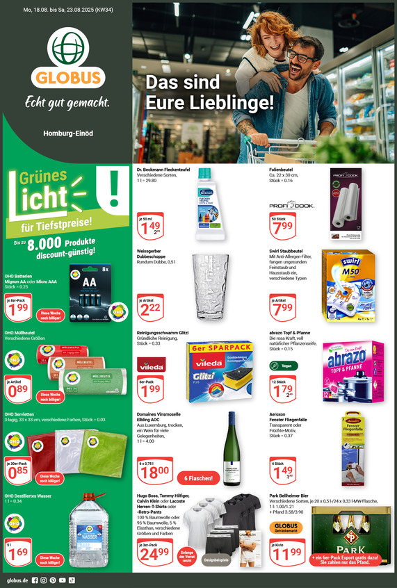 Kommendes Werbeprospekt von GLOBUS mit Angeboten vom 18.08.2025 bis 23.08.2025