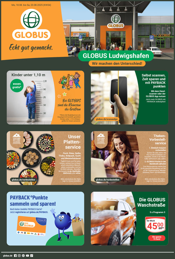 Aktuelles Werbeprospekt von GLOBUS mit Angeboten vom 18.08.2025 bis 23.08.2025