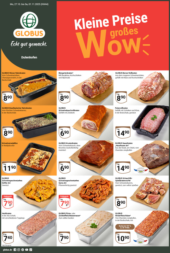 Aktuelles Werbeprospekt von GLOBUS mit Angeboten vom 27.10.2025 bis 01.11.2025