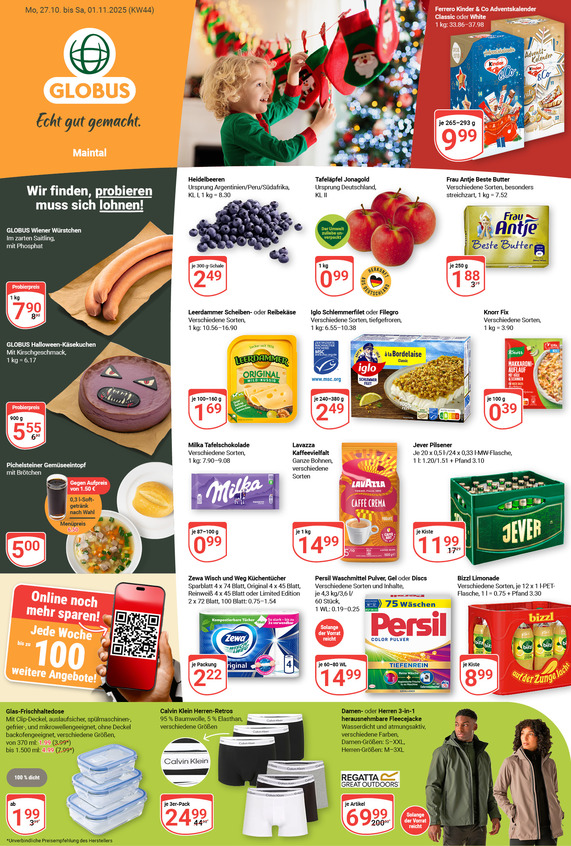 Aktuelles Werbeprospekt von GLOBUS mit Angeboten vom 27.10.2025 bis 01.11.2025