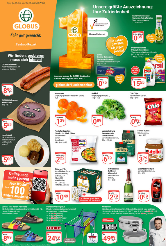 Aktuelles Werbeprospekt von GLOBUS mit Angeboten vom 03.11.2025 bis 08.11.2025