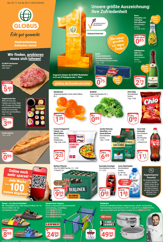 Aktuelles Werbeprospekt von GLOBUS mit Angeboten vom 03.11.2025 bis 08.11.2025