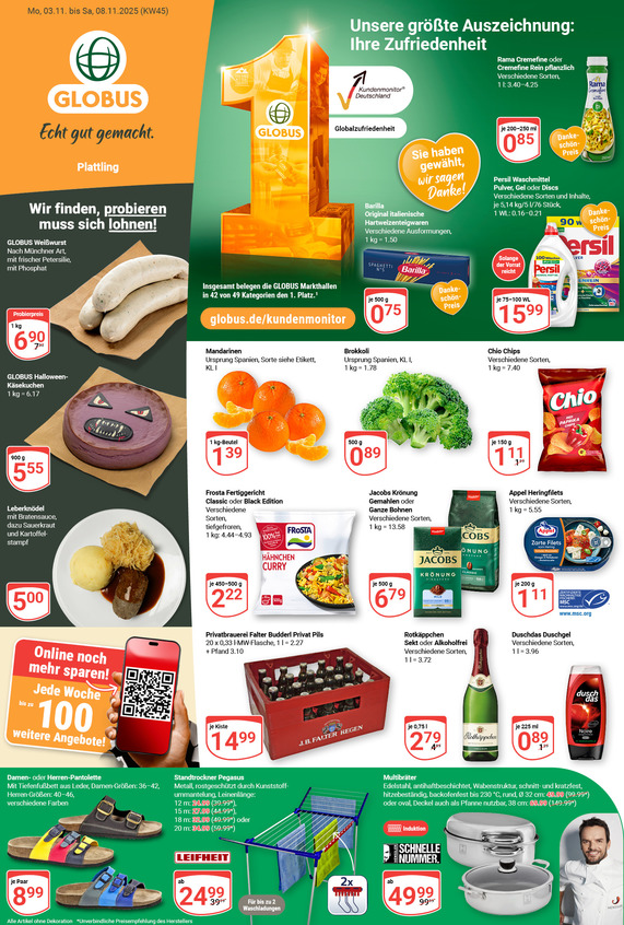 Aktuelles Werbeprospekt von GLOBUS mit Angeboten vom 03.11.2025 bis 08.11.2025