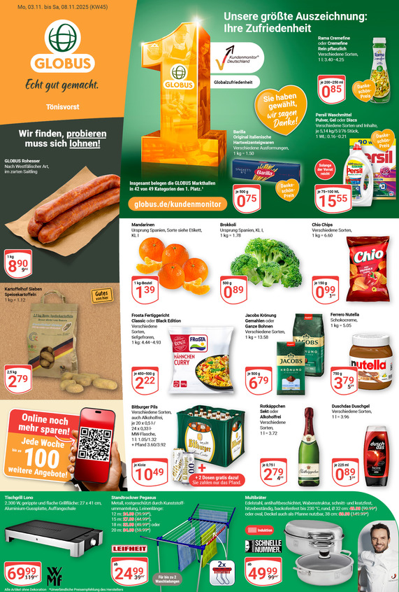Kommendes Werbeprospekt von GLOBUS mit Angeboten vom 03.11.2025 bis 08.11.2025