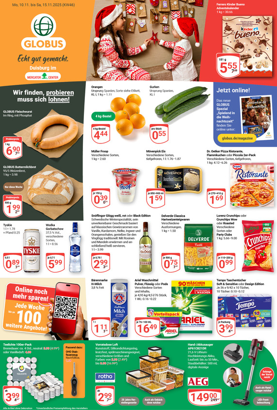 Kommendes Werbeprospekt von GLOBUS mit Angeboten vom 10.11.2025 bis 15.11.2025