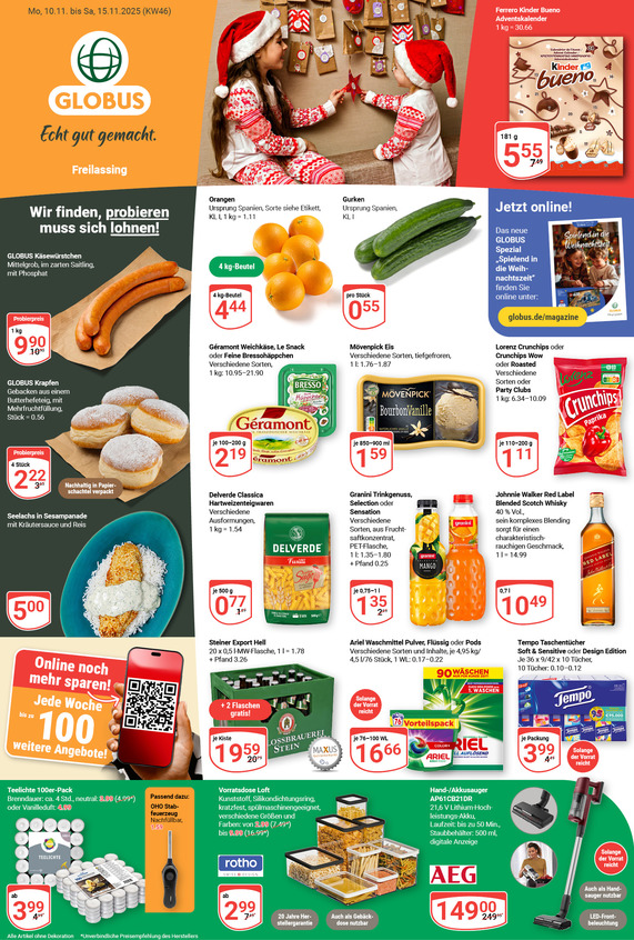 Aktuelles Werbeprospekt von GLOBUS mit Angeboten vom 10.11.2025 bis 15.11.2025