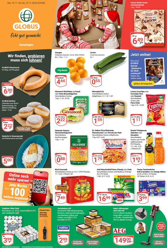 Kommendes Werbeprospekt von GLOBUS mit Angeboten vom 10.11.2025 bis 15.11.2025