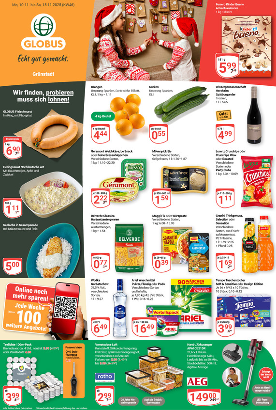Aktuelles Werbeprospekt von GLOBUS mit Angeboten vom 10.11.2025 bis 15.11.2025