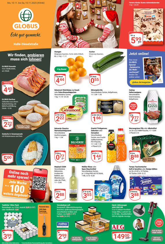 Kommendes Werbeprospekt von GLOBUS mit Angeboten vom 10.11.2025 bis 15.11.2025