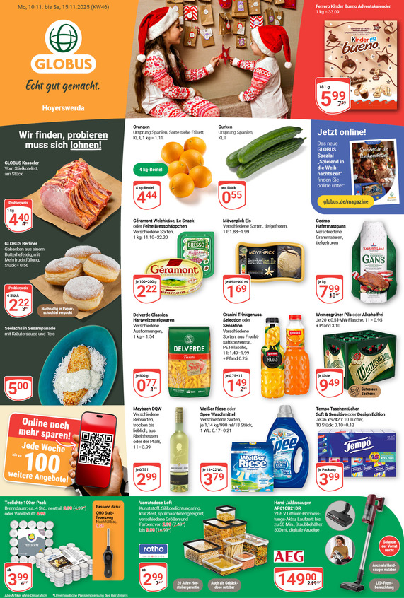 Kommendes Werbeprospekt von GLOBUS mit Angeboten vom 10.11.2025 bis 15.11.2025