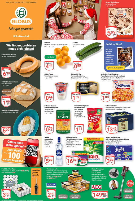Kommendes Werbeprospekt von GLOBUS mit Angeboten vom 10.11.2025 bis 15.11.2025
