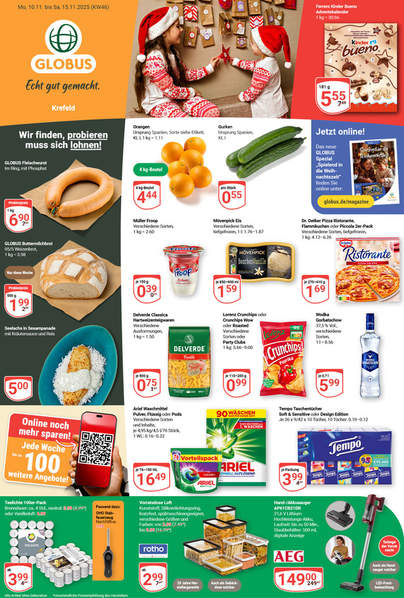 Aktuelles Werbeprospekt von GLOBUS mit Angeboten vom 10.11.2025 bis 15.11.2025