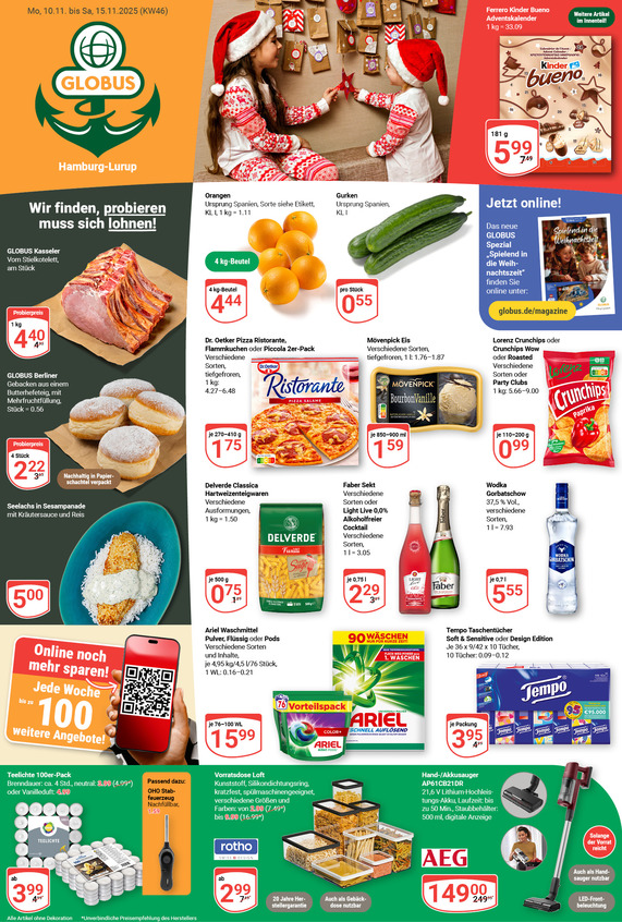 Aktuelles Werbeprospekt von GLOBUS mit Angeboten vom 10.11.2025 bis 15.11.2025