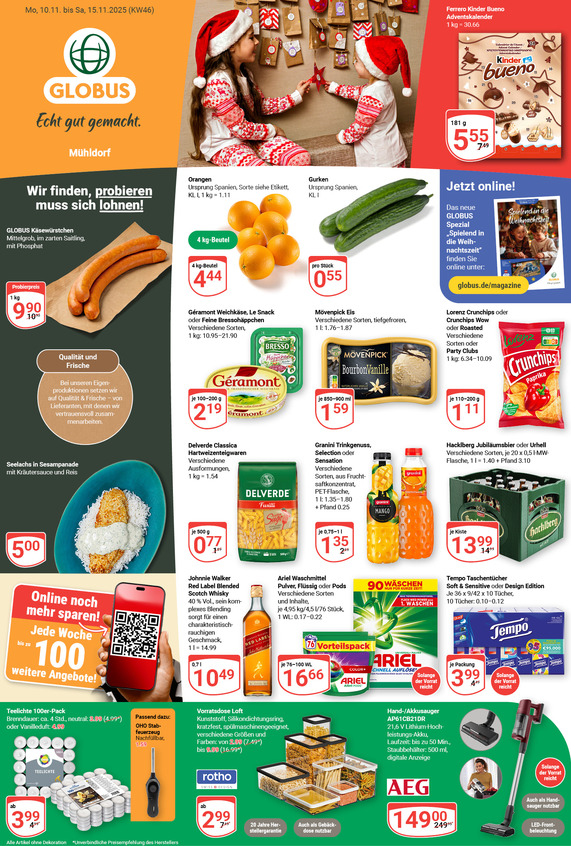 Kommendes Werbeprospekt von GLOBUS mit Angeboten vom 10.11.2025 bis 15.11.2025