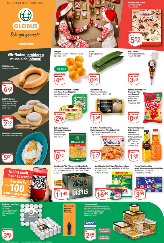Aktuelles Werbeprospekt von GLOBUS mit Angeboten vom 10.11.2025 bis 15.11.2025