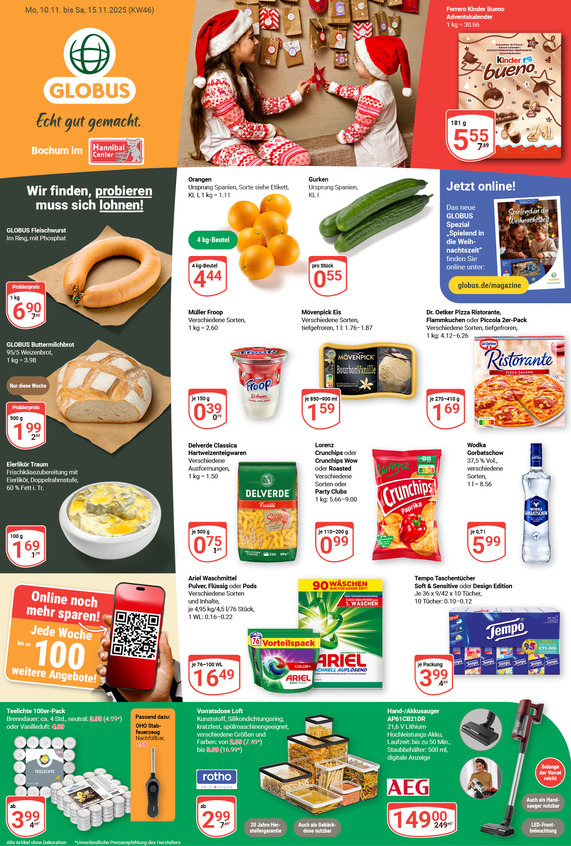 Kommendes Werbeprospekt von GLOBUS mit Angeboten vom 10.11.2025 bis 15.11.2025