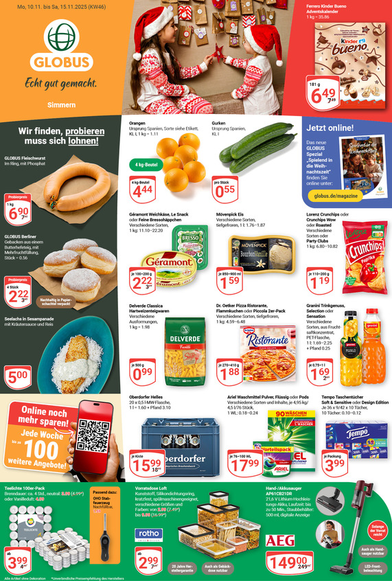 Aktuelles Werbeprospekt von GLOBUS mit Angeboten vom 10.11.2025 bis 15.11.2025