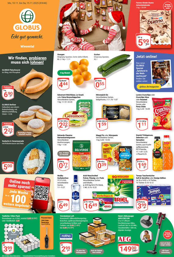 Aktuelles Werbeprospekt von GLOBUS mit Angeboten vom 10.11.2025 bis 15.11.2025