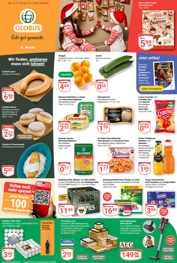 Kommendes Werbeprospekt von GLOBUS mit Angeboten vom 10.11.2025 bis 15.11.2025