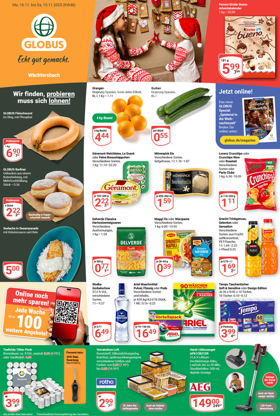 Kommendes Werbeprospekt von GLOBUS mit Angeboten vom 10.11.2025 bis 15.11.2025