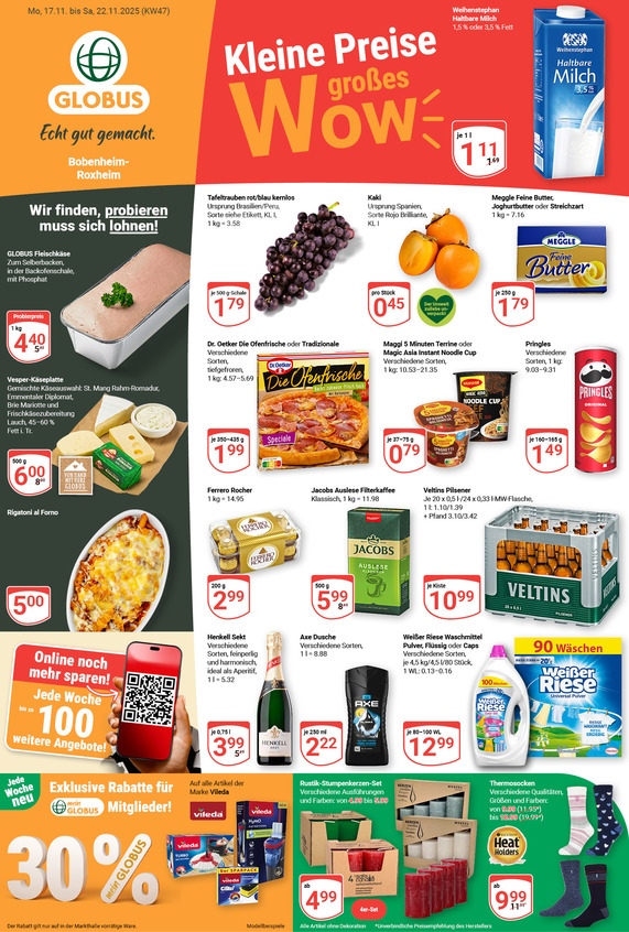 Kommendes Werbeprospekt von GLOBUS mit Angeboten vom 17.11.2025 bis 22.11.2025