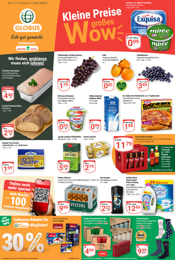 Kommendes Werbeprospekt von GLOBUS mit Angeboten vom 17.11.2025 bis 22.11.2025