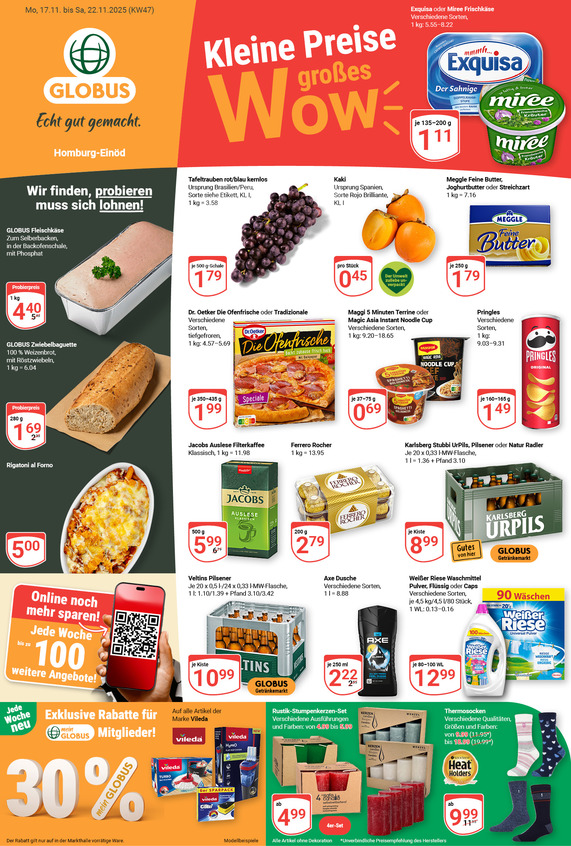 Kommendes Werbeprospekt von GLOBUS mit Angeboten vom 17.11.2025 bis 22.11.2025