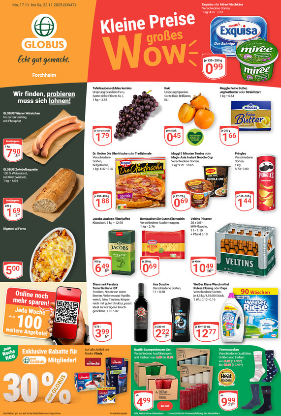 Kommendes Werbeprospekt von GLOBUS mit Angeboten vom 17.11.2025 bis 22.11.2025