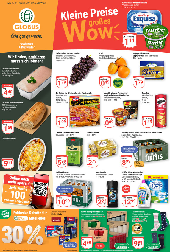 Aktuelles Werbeprospekt von GLOBUS mit Angeboten vom 17.11.2025 bis 22.11.2025