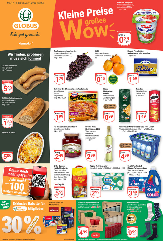 Aktuelles Werbeprospekt von GLOBUS mit Angeboten vom 17.11.2025 bis 22.11.2025