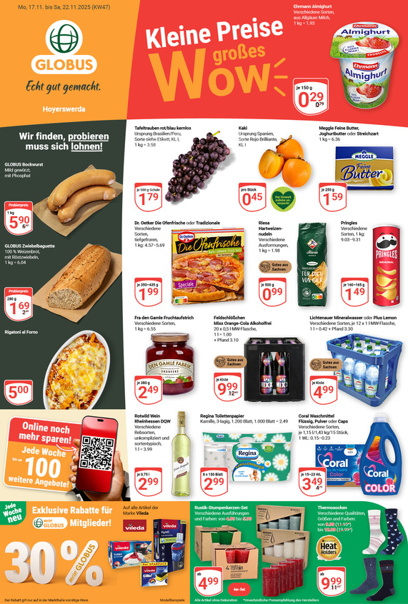 Aktuelles Werbeprospekt von GLOBUS mit Angeboten vom 17.11.2025 bis 22.11.2025
