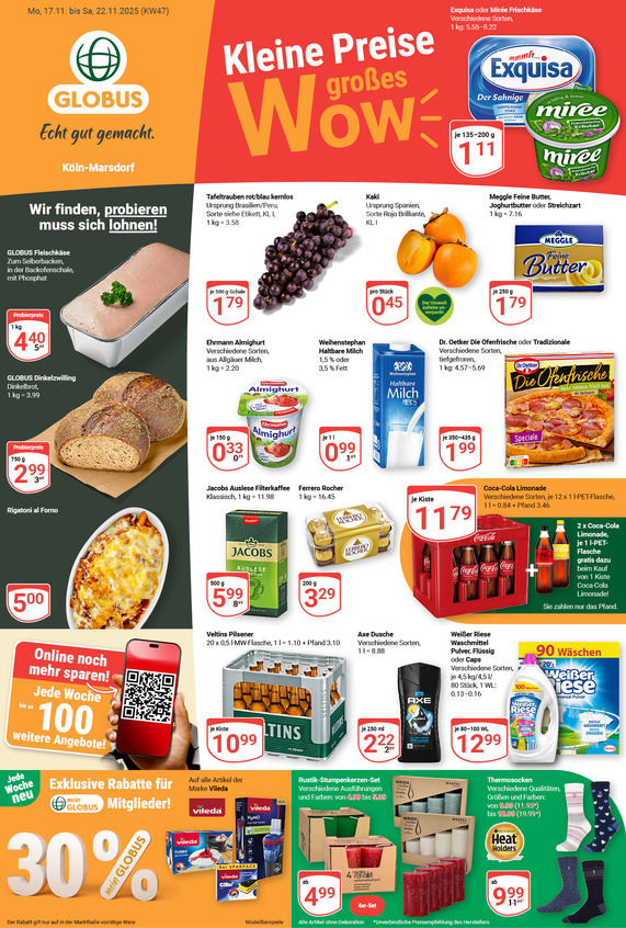 Kommendes Werbeprospekt von GLOBUS mit Angeboten vom 17.11.2025 bis 22.11.2025