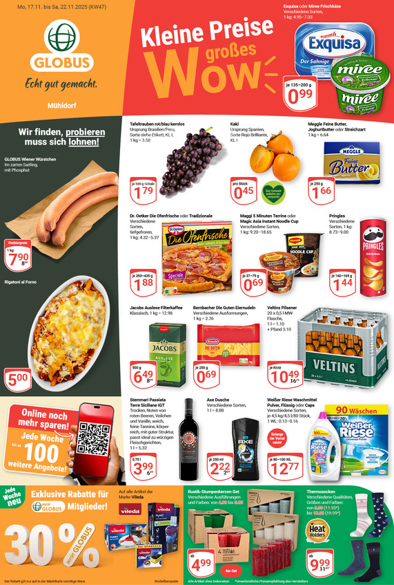 Kommendes Werbeprospekt von GLOBUS mit Angeboten vom 17.11.2025 bis 22.11.2025