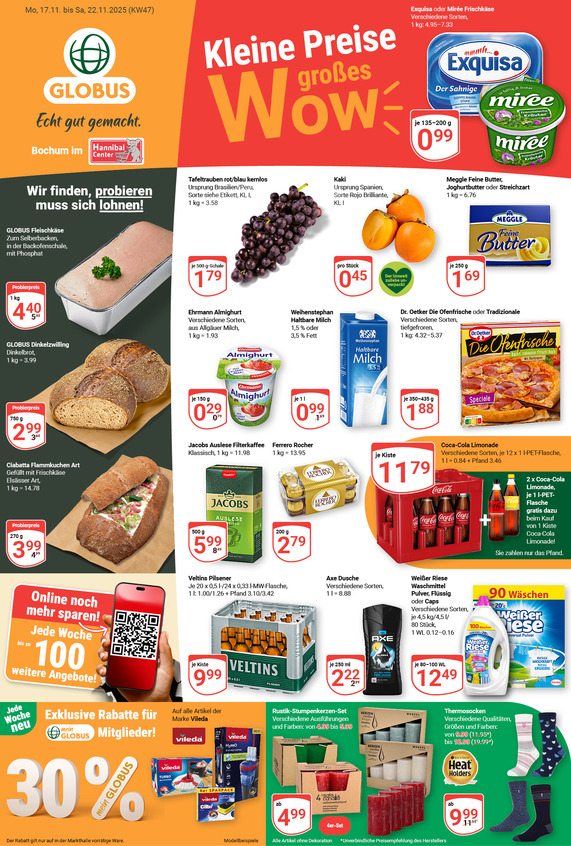Kommendes Werbeprospekt von GLOBUS mit Angeboten vom 17.11.2025 bis 22.11.2025