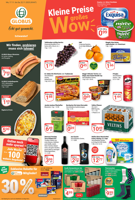 Kommendes Werbeprospekt von GLOBUS mit Angeboten vom 17.11.2025 bis 22.11.2025