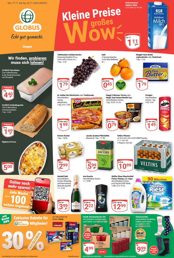 Aktuelles Werbeprospekt von GLOBUS mit Angeboten vom 17.11.2025 bis 22.11.2025