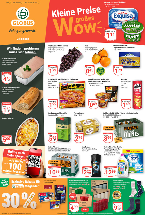 Kommendes Werbeprospekt von GLOBUS mit Angeboten vom 17.11.2025 bis 22.11.2025