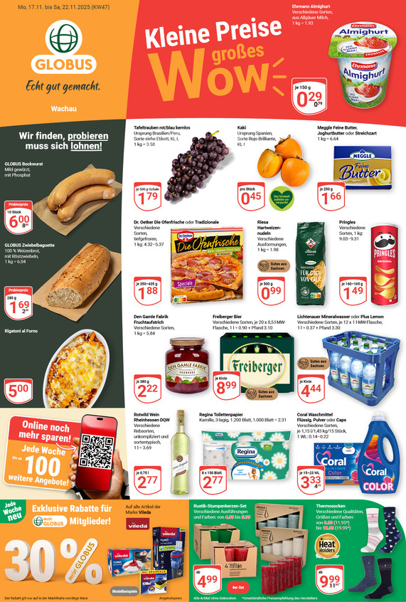 Kommendes Werbeprospekt von GLOBUS mit Angeboten vom 17.11.2025 bis 22.11.2025