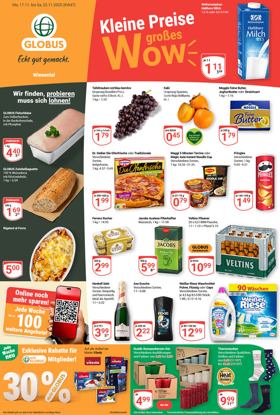 Kommendes Werbeprospekt von GLOBUS mit Angeboten vom 17.11.2025 bis 22.11.2025