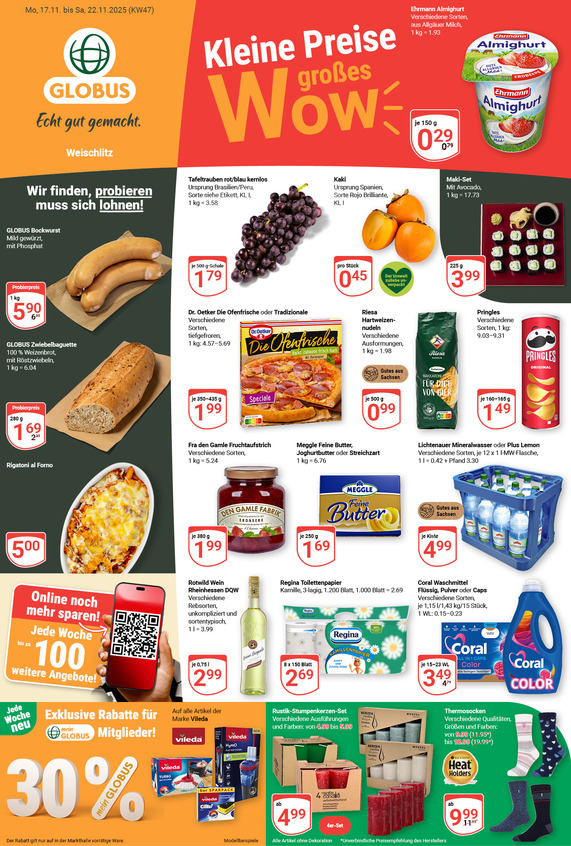 Aktuelles Werbeprospekt von GLOBUS mit Angeboten vom 17.11.2025 bis 22.11.2025