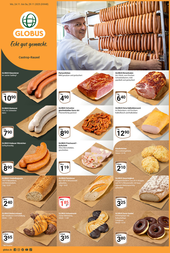 Aktuelles Werbeprospekt von GLOBUS mit Angeboten vom 24.11.2025 bis 29.11.2025
