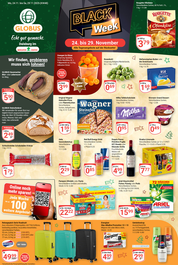Kommendes Werbeprospekt von GLOBUS mit Angeboten vom 24.11.2025 bis 29.11.2025