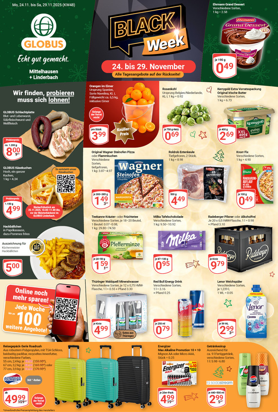 Aktuelles Werbeprospekt von GLOBUS mit Angeboten vom 24.11.2025 bis 29.11.2025