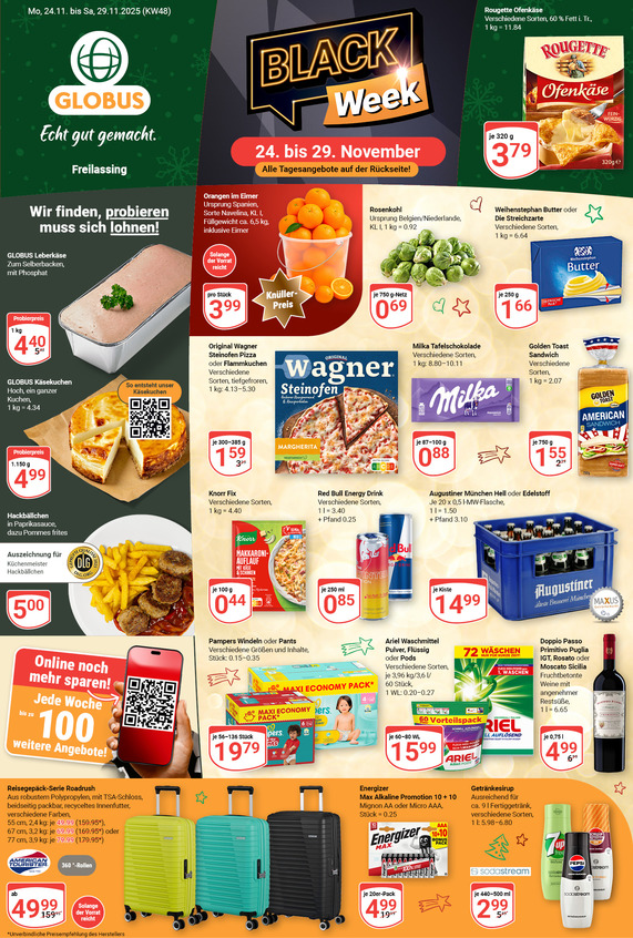 Kommendes Werbeprospekt von GLOBUS mit Angeboten vom 24.11.2025 bis 29.11.2025
