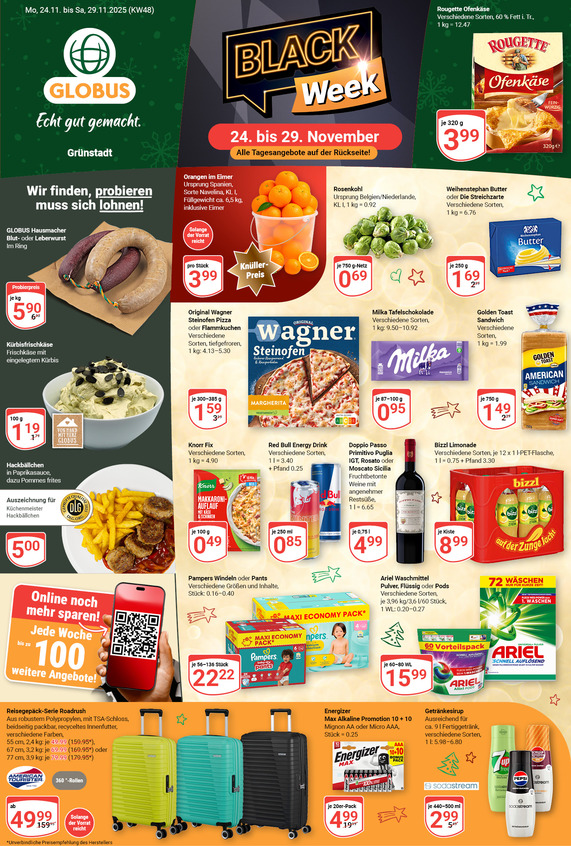 Kommendes Werbeprospekt von GLOBUS mit Angeboten vom 24.11.2025 bis 29.11.2025