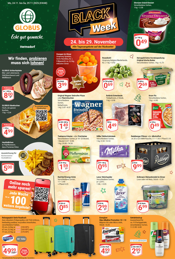 Kommendes Werbeprospekt von GLOBUS mit Angeboten vom 24.11.2025 bis 29.11.2025