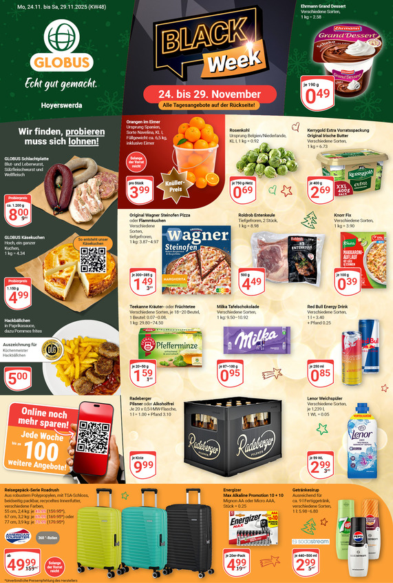 Kommendes Werbeprospekt von GLOBUS mit Angeboten vom 24.11.2025 bis 29.11.2025