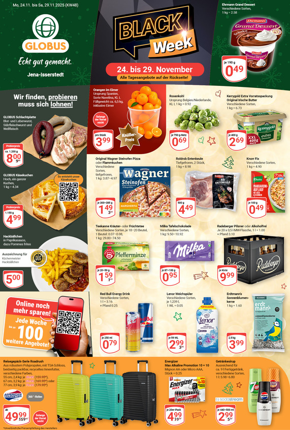 Kommendes Werbeprospekt von GLOBUS mit Angeboten vom 24.11.2025 bis 29.11.2025