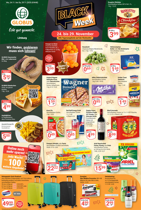 Kommendes Werbeprospekt von GLOBUS mit Angeboten vom 24.11.2025 bis 29.11.2025