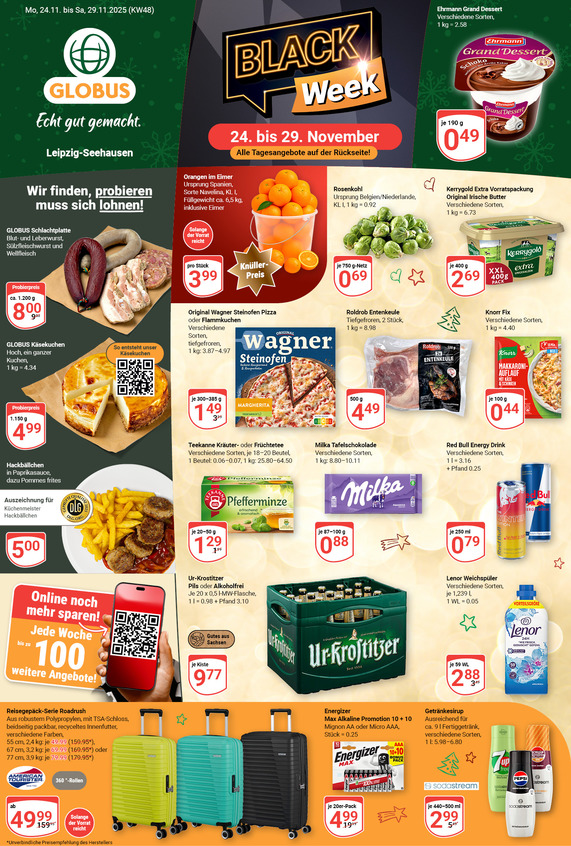 Kommendes Werbeprospekt von GLOBUS mit Angeboten vom 24.11.2025 bis 29.11.2025